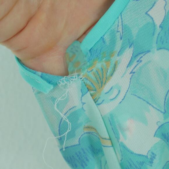 Vintage 32 XS Nightgown Pastel Blue Floral Dainty Fairy Ethereal Coquette 70s - Picture 3 of 10